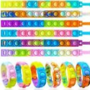 12 FIDGET BRACELETS Toys - Ty Dye Colors Relives Stress and Anxiety for Autism
